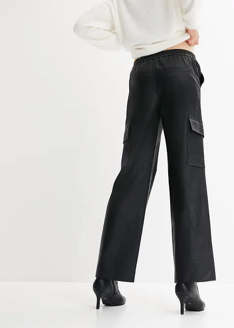 Bonprix Trendige Lederimitat-Hose Mit Elastischem Gummibund