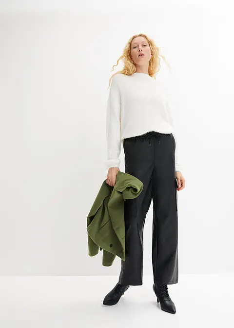 Bonprix Trendige Lederimitat-Hose Mit Elastischem Gummibund