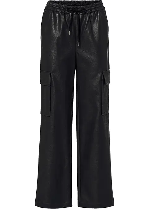 bonprix trendige Lederimitat-Hose mit elastischem Gummibund