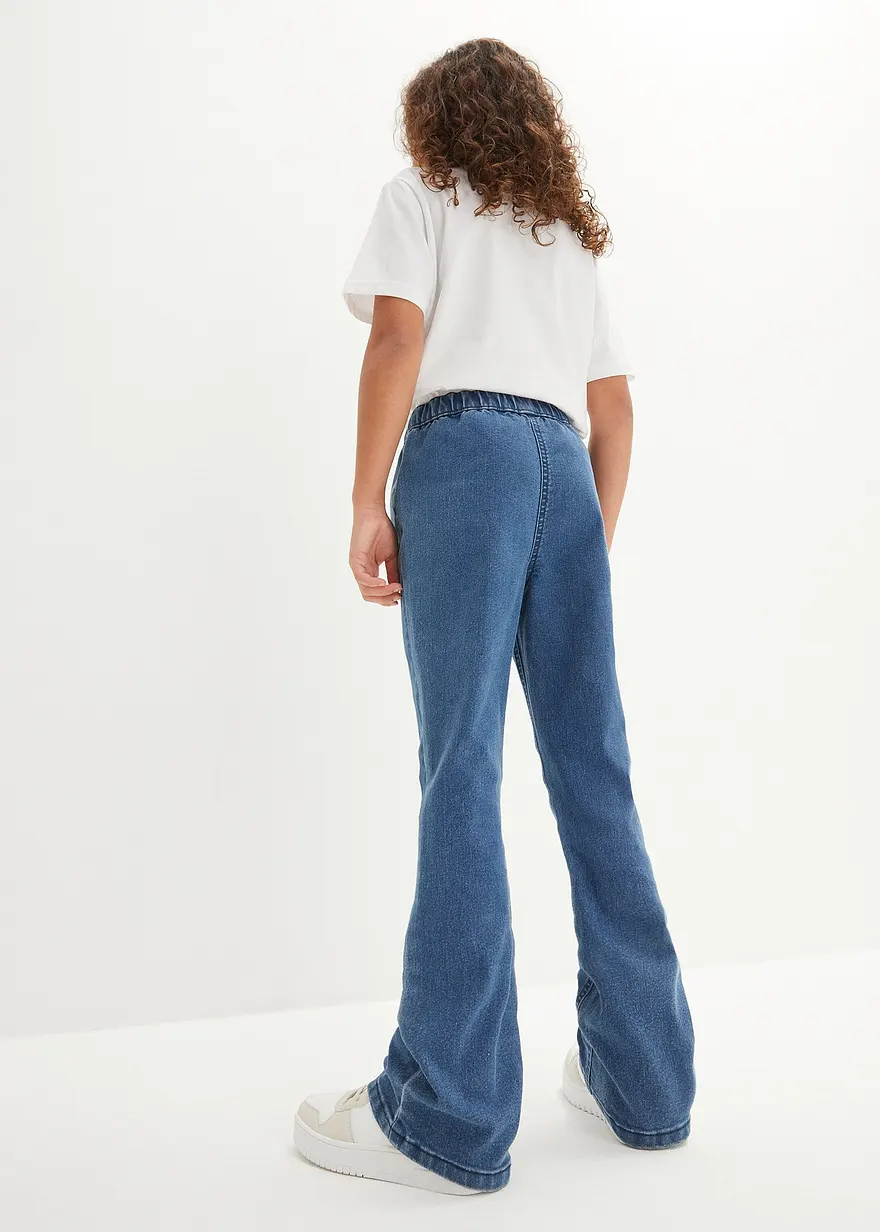 Bonprix Trendige Mädchen Jeggings Mid Waist - Blau - Kinder