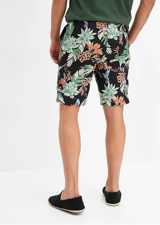 Bonprix Trendige Strand-Bermuda Mit Angesagtem Allover-Motiv - Schwarz