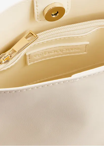 Bonprix Trendige Umhängetasche In Lederoptik - Beige - Damen