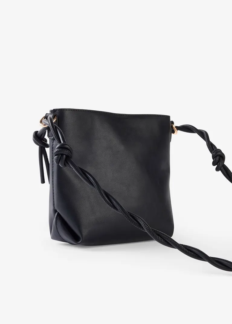 Bonprix Trendige Umhängetasche In Lederoptik - Schwarz - Damen