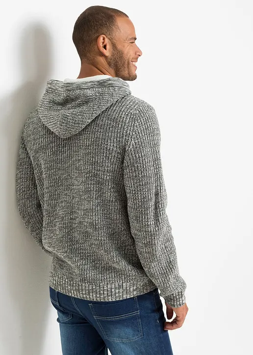 Bonprix Trendiger Pullover Mit Größerem Ausschnitt Und Kapuze. - Grau