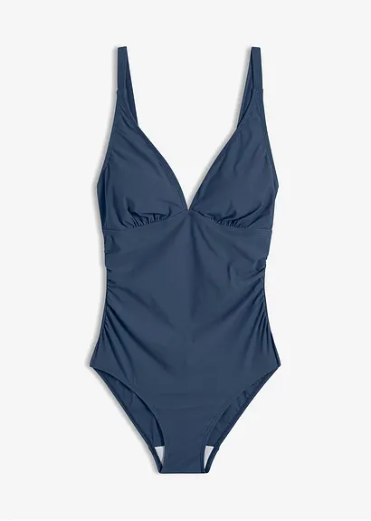 bonprix Trendiger Shape Badeanzug mit tiefem Ausschnitt - blau