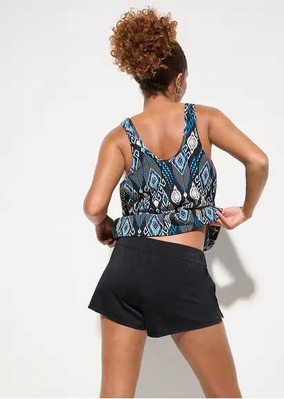 Bonprix Trendiger Tankini Mit Bedeckender Bikinihose - Schwarz Bedruckt