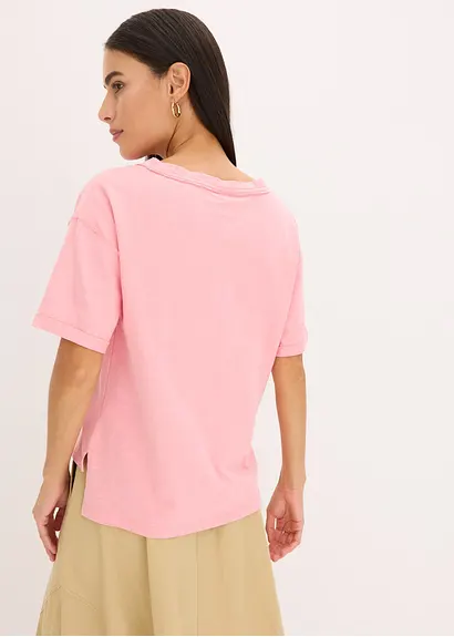 Bonprix Trendiges Oversized T-Shirt Mit V-Ausschnitt Und Aufgesetzter Tasche