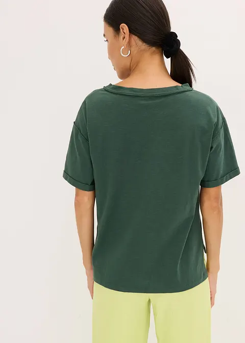 Bonprix Trendiges Oversized T-Shirt Mit V-Ausschnitt Und Aufgesetzter Tasche