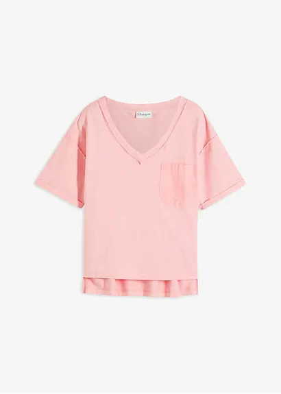 bonprix Trendiges Oversized T-Shirt mit V-Ausschnitt und aufgesetzter Tasche