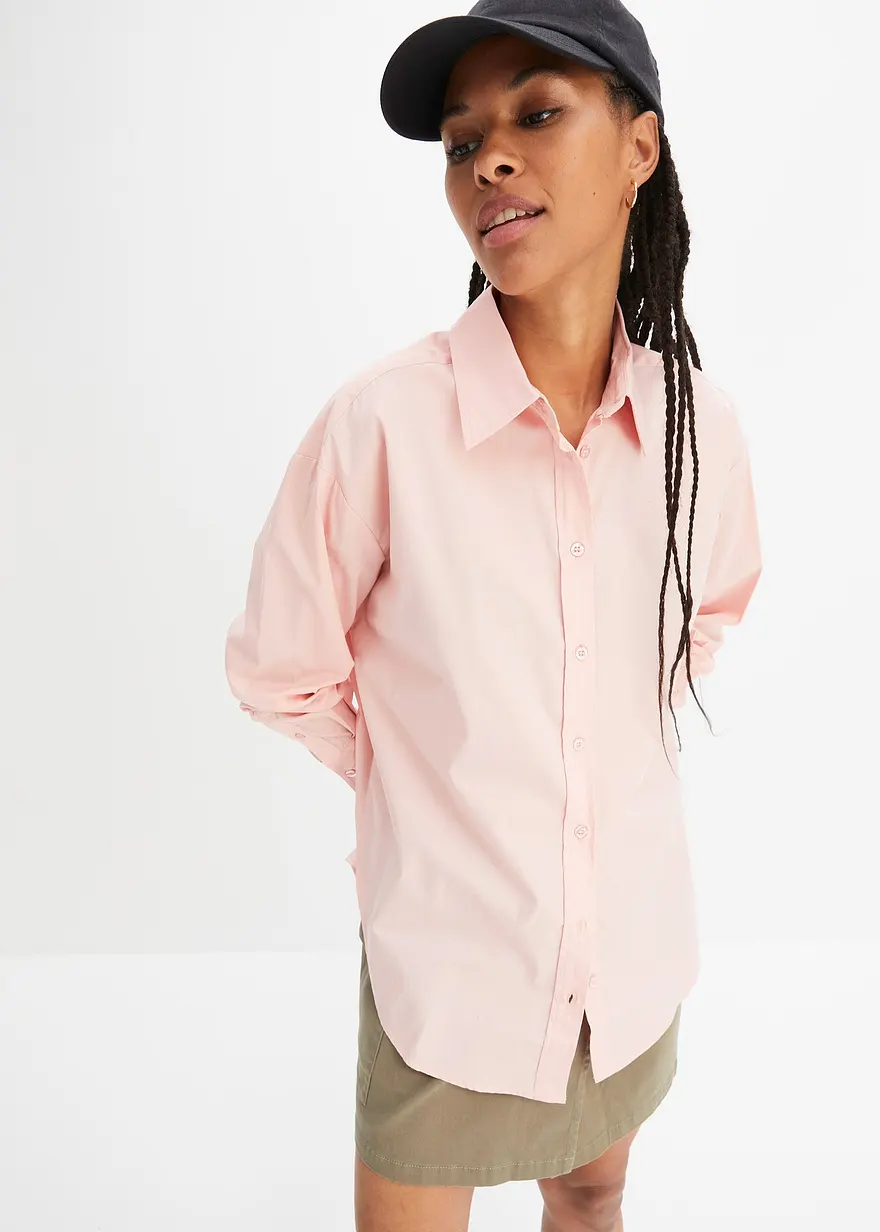 Bonprix Trendiges Overzised Hemd Mit Kragen - Rosa - Damen
