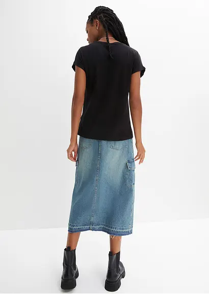 Bonprix Trendiges Shirt Mit Paillettenverzierung - Schwarz