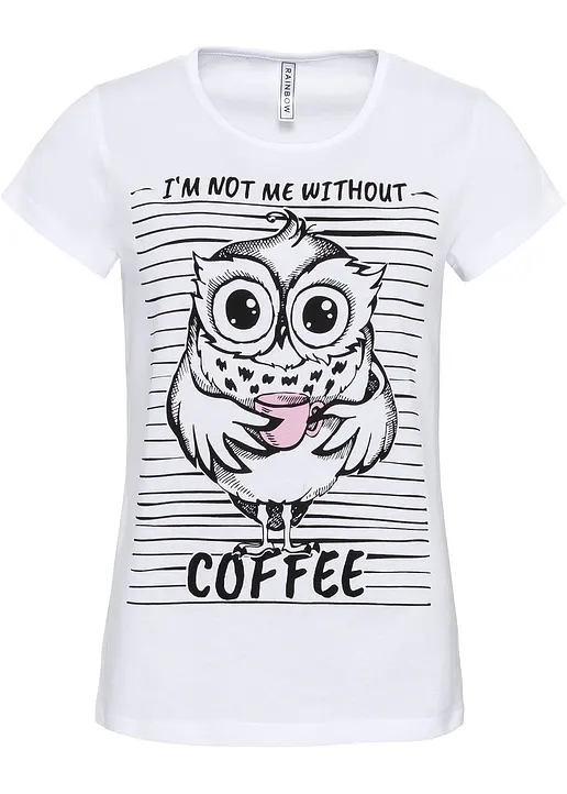 bonprix Trendstarkes T-Shirt mit coolem Druck - weiß - Damen