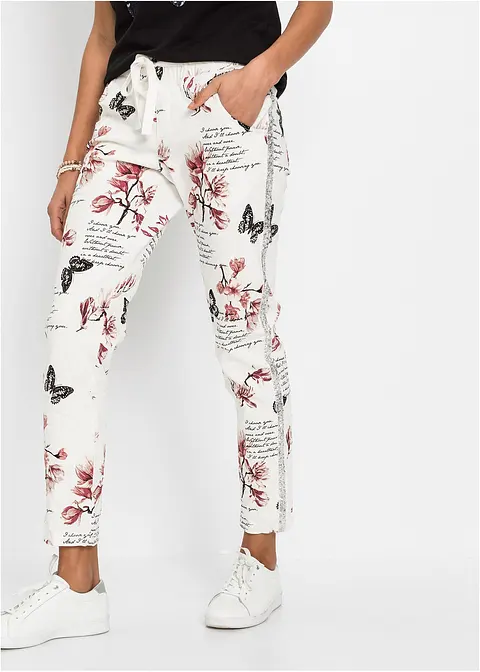 Bonprix Trendy 7/8-Hose Mit Allover-Druck - Weiß - Damen