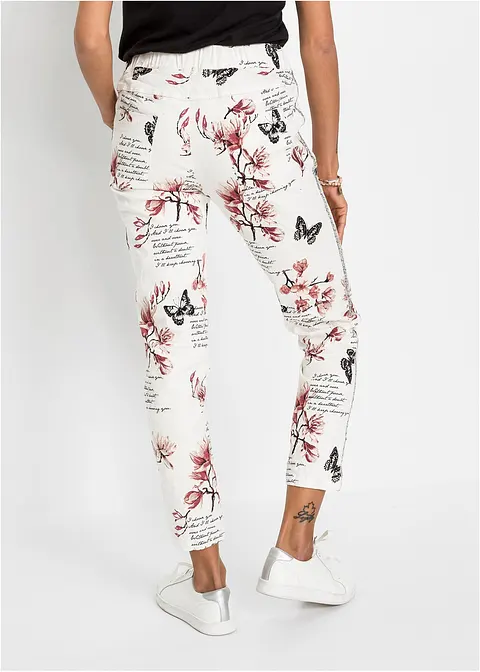 Bonprix Trendy 7/8-Hose Mit Allover-Druck - Weiß - Damen