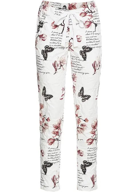 bonprix Trendy 7/8-Hose mit Allover-Druck - weiß - Damen