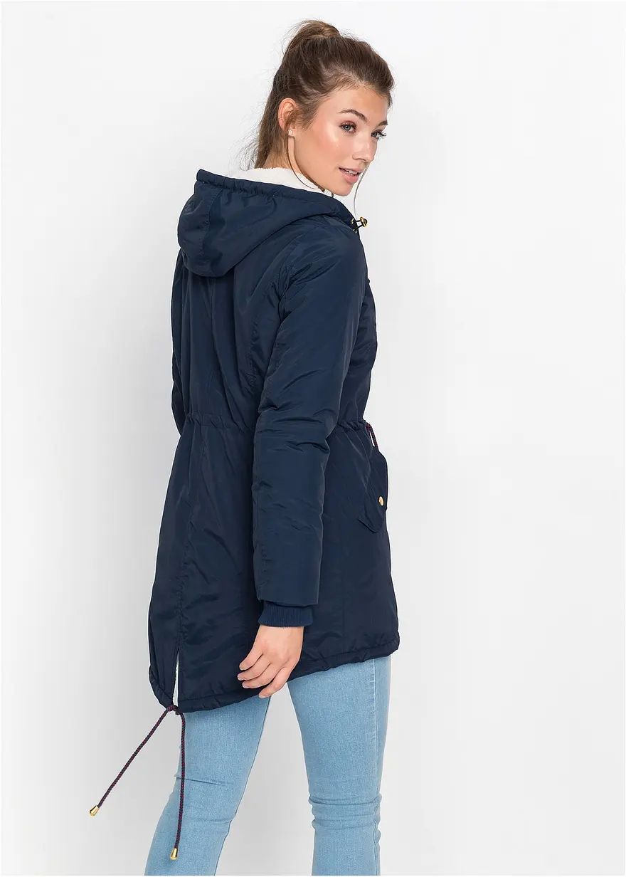 Bonprix Trendy Übergangsjacke Mit Vielen Details - Blau - Damen