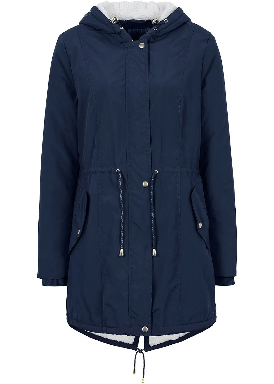 bonprix Trendy Übergangsjacke mit vielen Details - blau - Damen