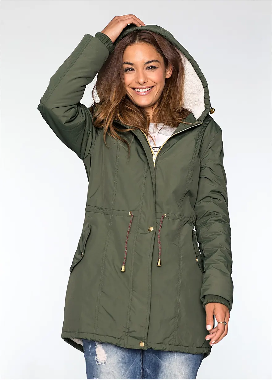 Bonprix Trendy Übergangsjacke Mit Vielen Details - Grün - Damen
