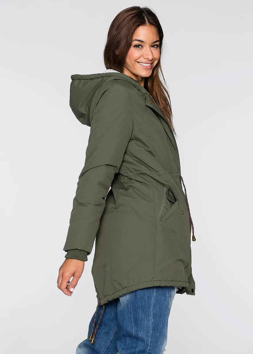 Bonprix Trendy Übergangsjacke Mit Vielen Details - Grün - Damen
