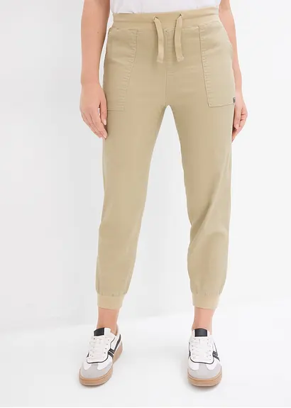 Bonprix Twillhose Mit Bequembund Und Aufgesetzten Taschen Hinten - Grün