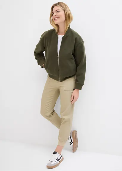 Bonprix Twillhose Mit Bequembund Und Aufgesetzten Taschen Hinten - Grün