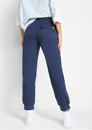 Bonprix Twillhose Mit Bequembund Und Aufgesetzten Taschen Hinten - Blau