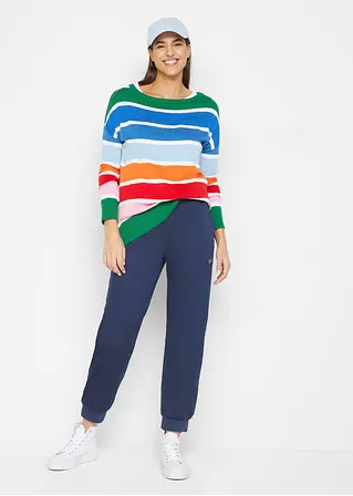 Bonprix Twillhose Mit Bequembund Und Aufgesetzten Taschen Hinten - Blau