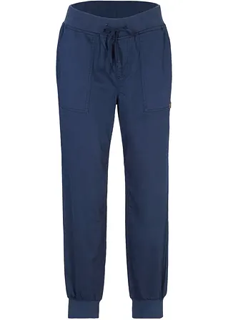 bonprix Twillhose mit Bequembund und aufgesetzten Taschen hinten - blau