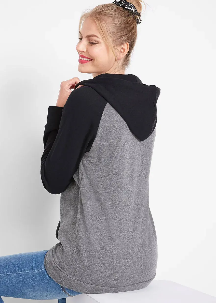 Bonprix Umstandshoodie Mit Stillfunktion - Schwarz - Damen