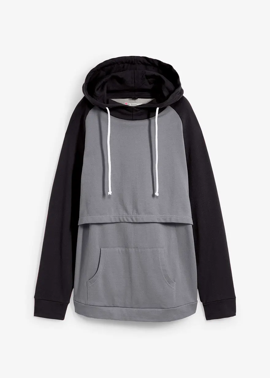 bonprix Umstandshoodie mit Stillfunktion - schwarz - Damen