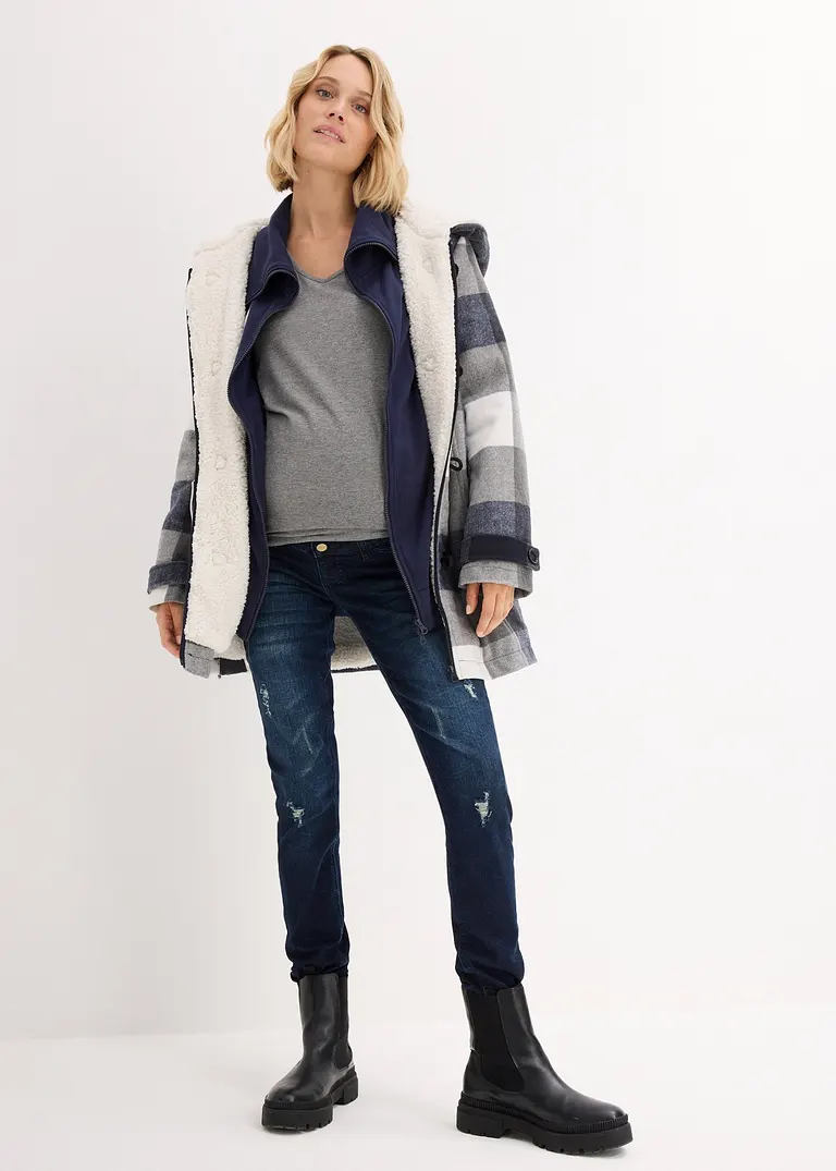 Bonprix Umstandsjeans Mit Flexiblem Bauchband Im Used Look