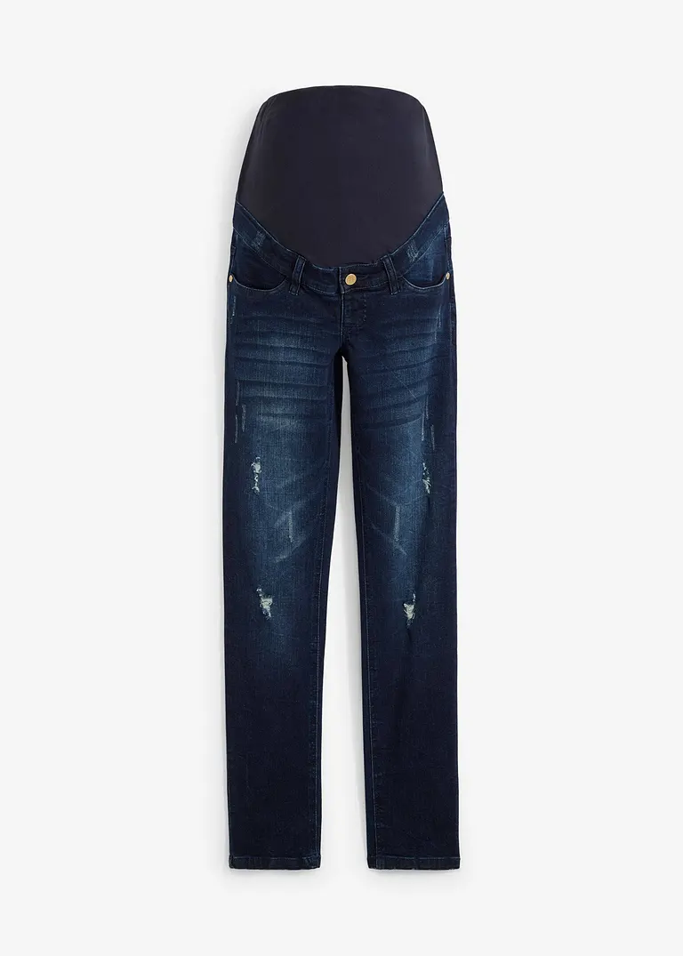 bonprix Umstandsjeans mit flexiblem Bauchband im used look