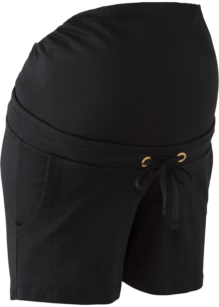 bonprix Umstandsshorts in bequemer Sweatqualität - schwarz
