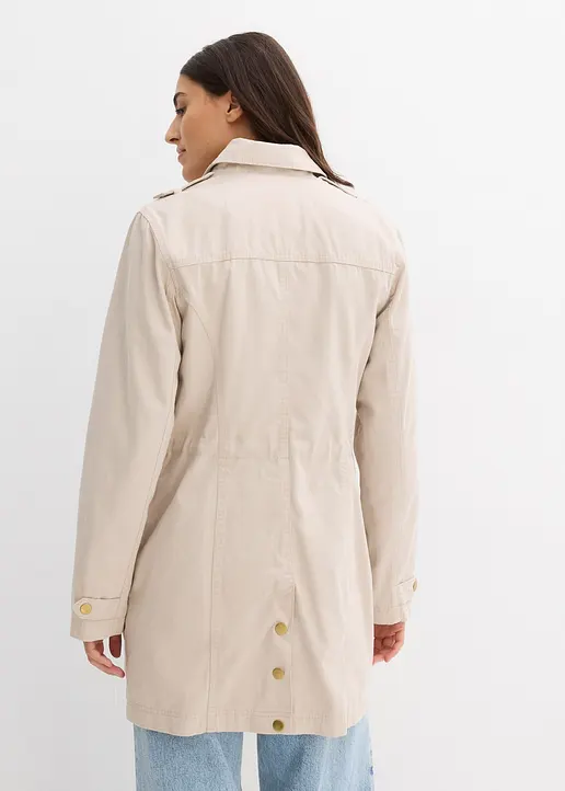 Bonprix Utility Parka Aus Hautsympathischer Baumwolle - Grau