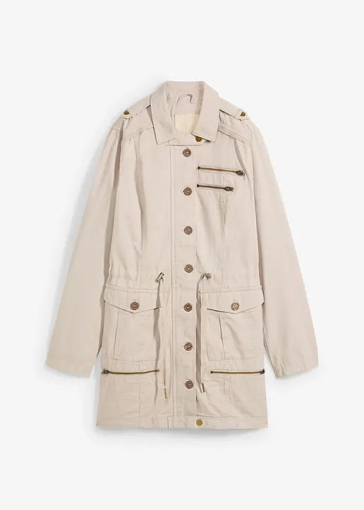 bonprix Utility Parka aus hautsympathischer Baumwolle - grau