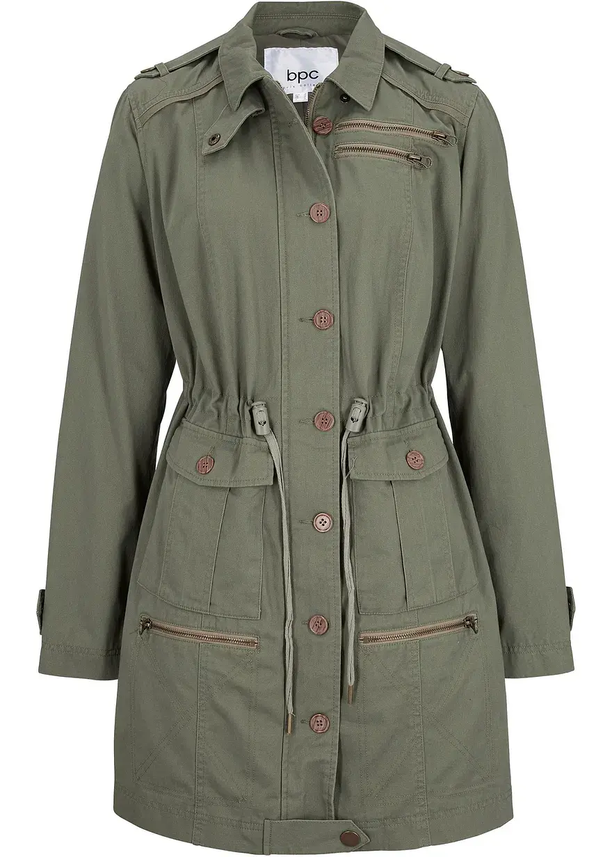bonprix Utility Parka aus hautsympathischer Baumwolle - grün