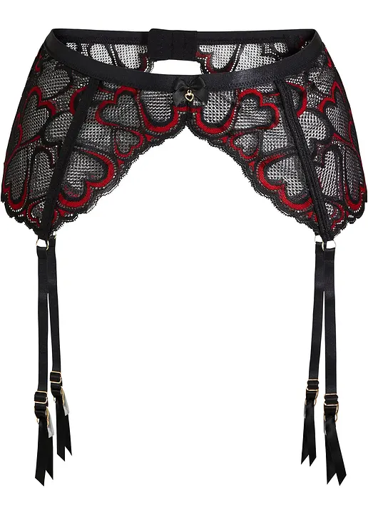 bonprix verführerischer Strapsgürtel mit Spitze im Herz Design - schwarz