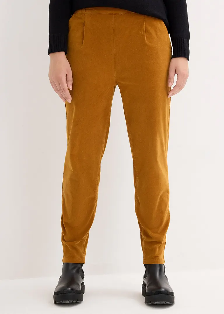 Bonprix Verkürzte Cordhose Aus Bio Baumwolle Mit Bequembund - Braun