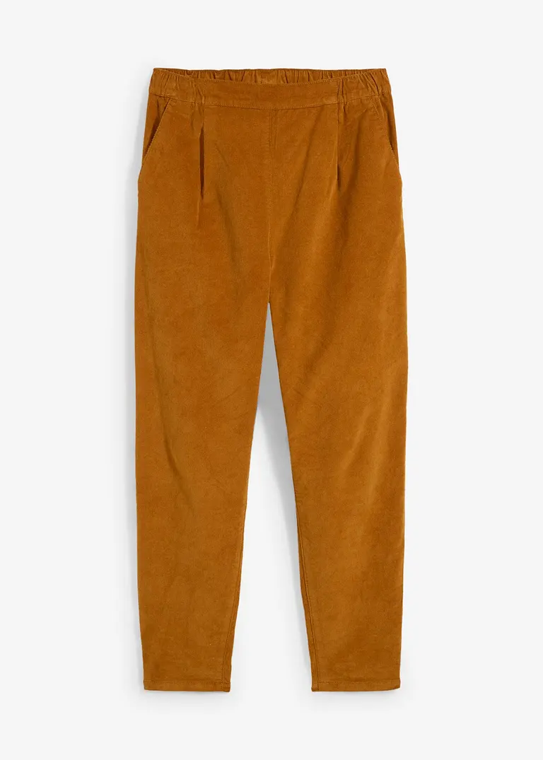 bonprix Verkürzte Cordhose aus Bio Baumwolle mit Bequembund - braun