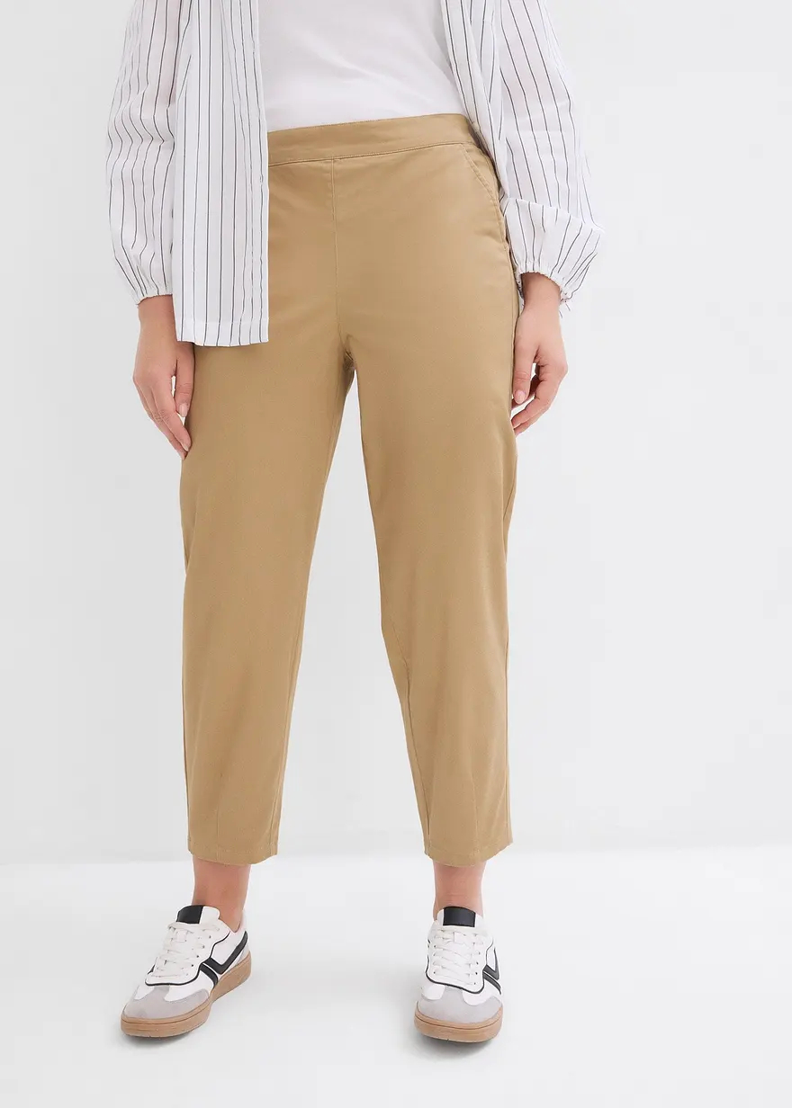 Bonprix Verkürzte Hose Mit Taschen Und Bequembund - Braun