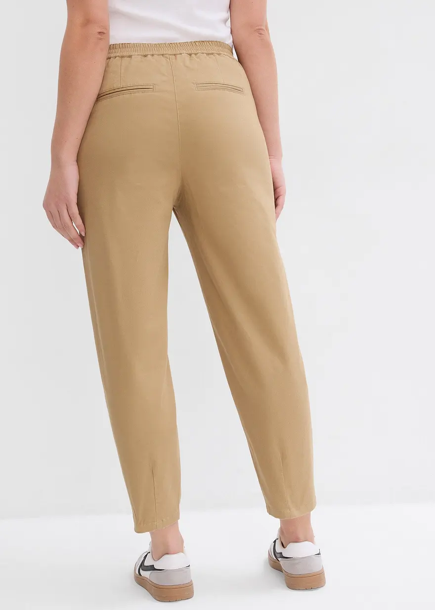Bonprix Verkürzte Hose Mit Taschen Und Bequembund - Braun