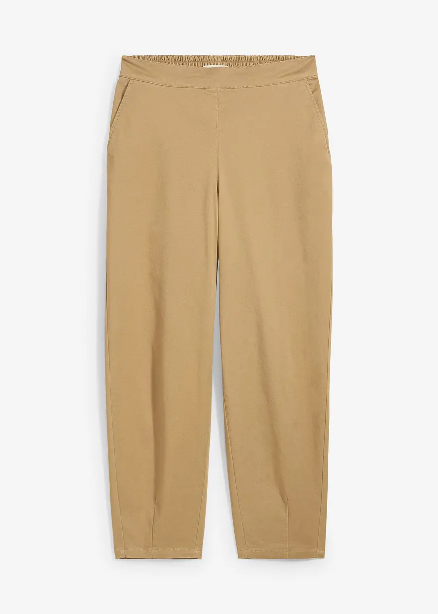 bonprix Verkürzte Hose mit Taschen und Bequembund - braun