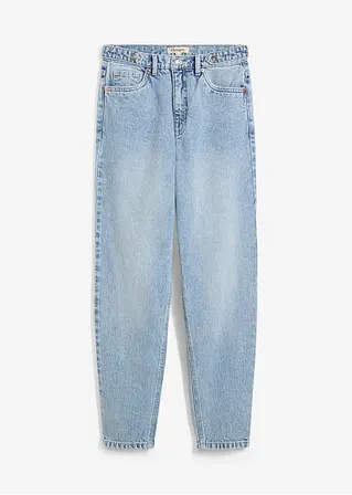bonprix Verkürzte Mom Jeans mit hohem Bund - blau regular