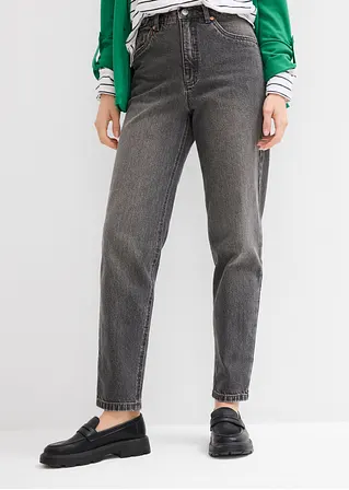 Bonprix Verkürzte Mom Jeans Mit Hohem Bund - Grau Regular