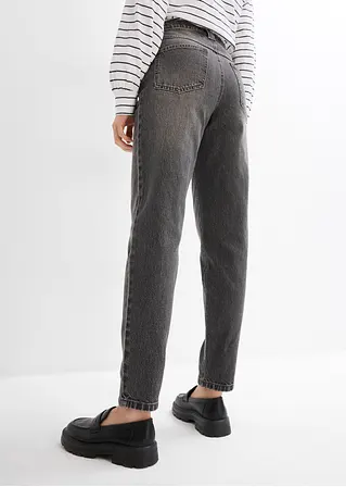 Bonprix Verkürzte Mom Jeans Mit Hohem Bund - Grau Regular