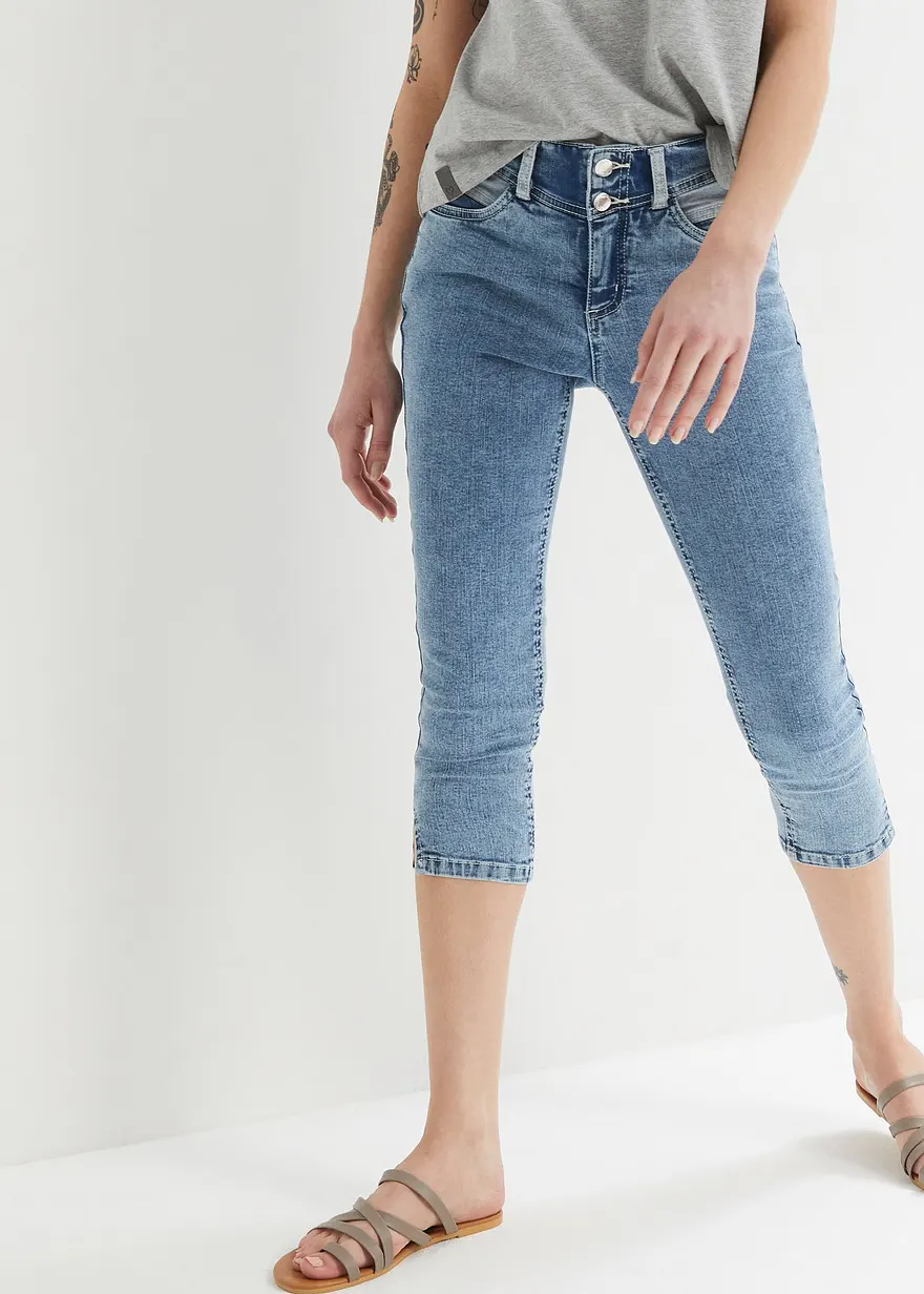 Bonprix Verkürzte Shaping-Jeans Mit Stretch - Blau Regular