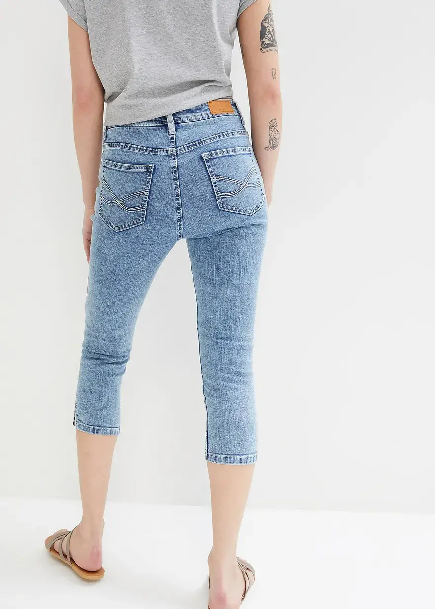 Bonprix Verkürzte Shaping-Jeans Mit Stretch - Blau Regular