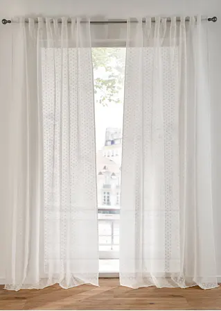 bonprix Verspielte Fertiggardine - weiß Multifunktionsband