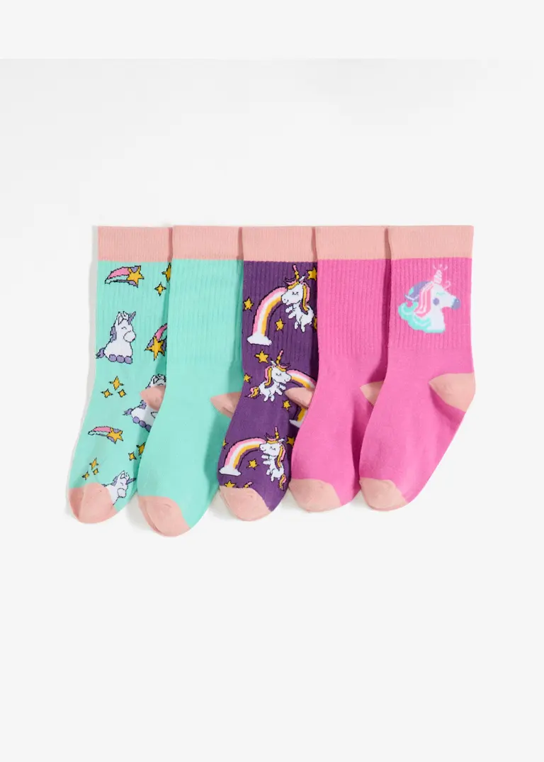 bonprix Verspielte Kindersocken mit Einhorn-Print - bunt gemustert