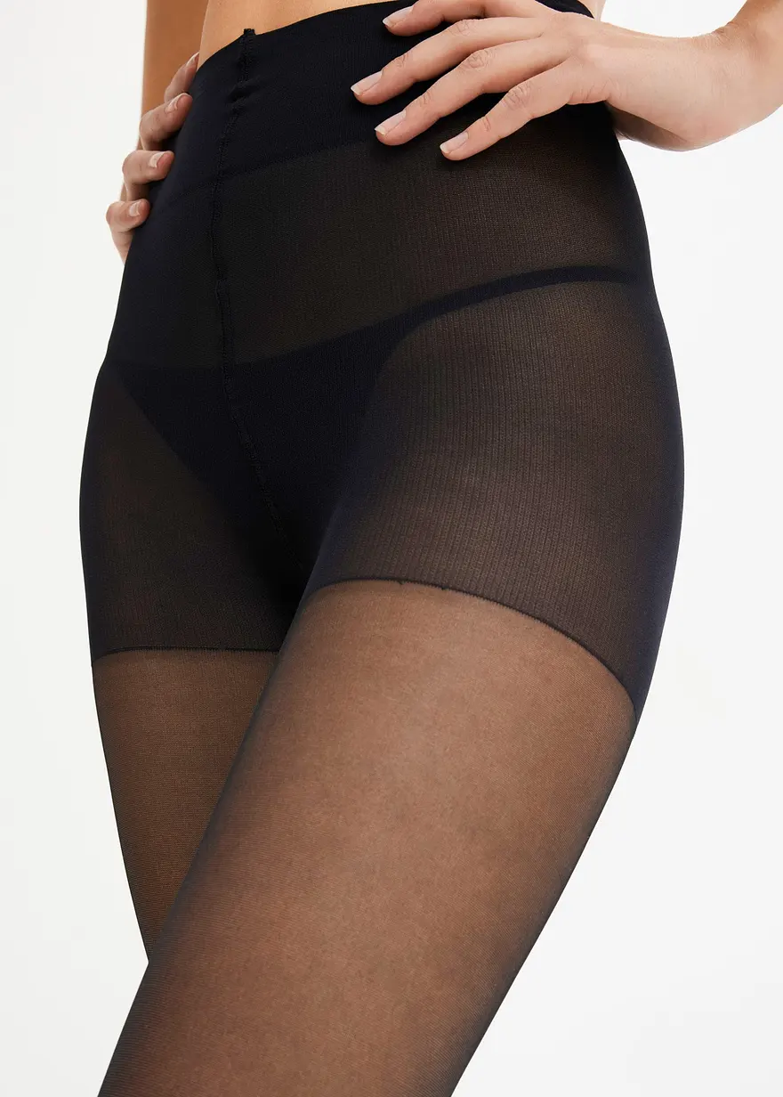 Bonprix Verspielte Strumpfhose Mit Herzen Am Hinteren Bein - Schwarz